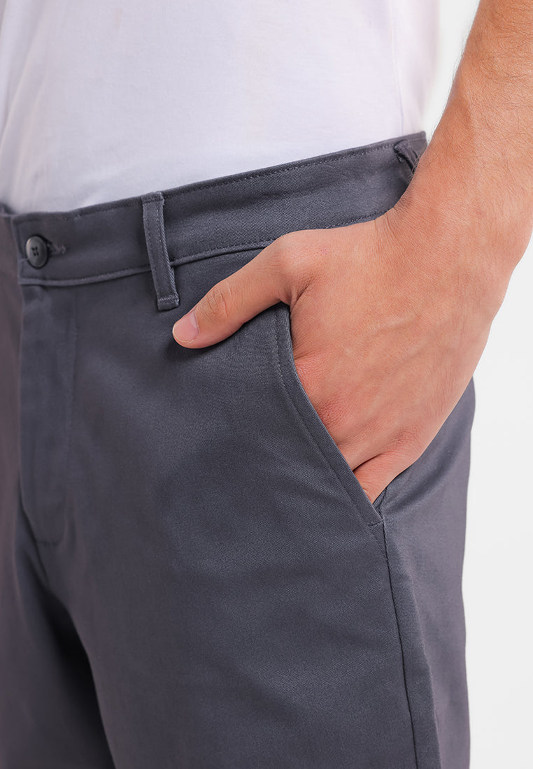 MANZONE - Celana Pendek Bermuda Pria Danny 06 Slim Fit - Grey Dark