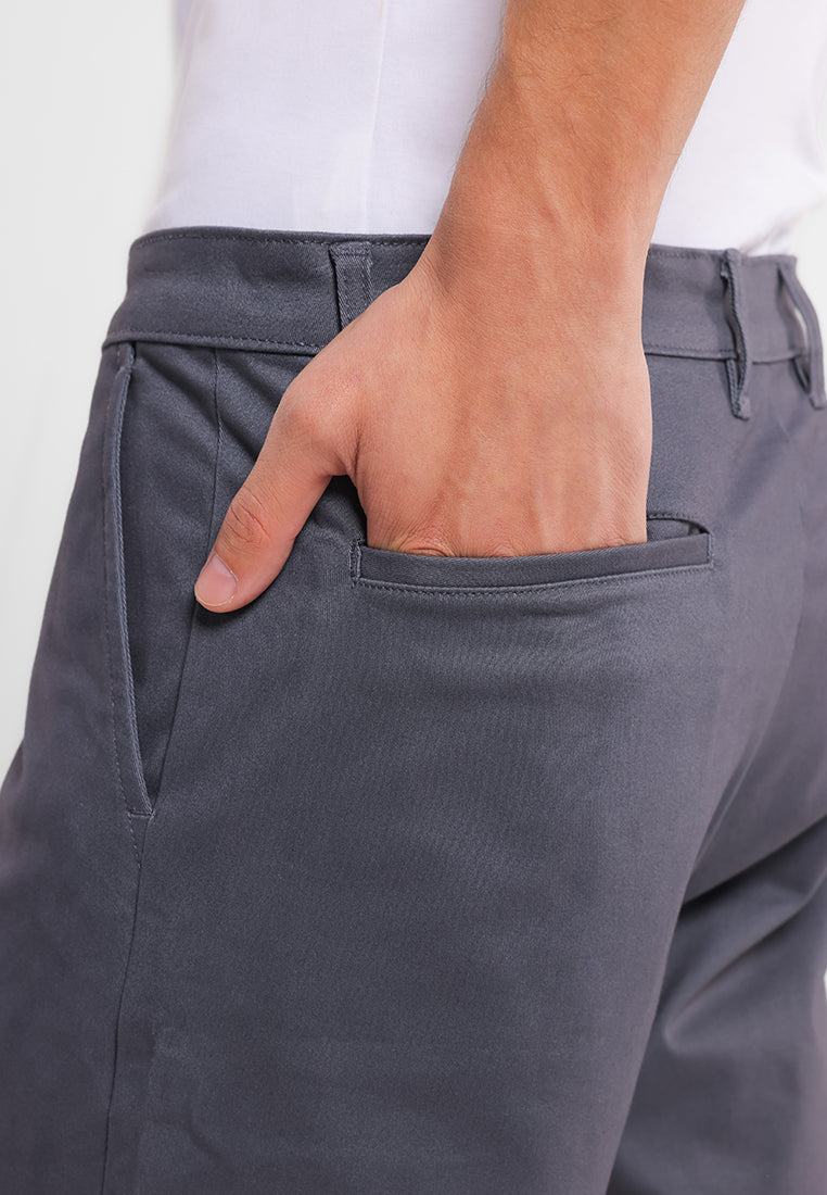 MANZONE - Celana Pendek Bermuda Pria Danny 06 Slim Fit - Grey Dark