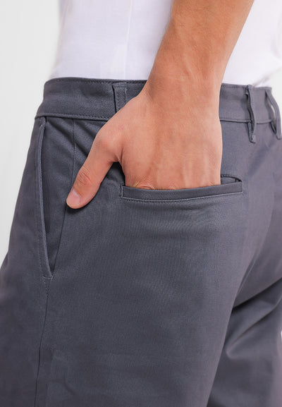 MANZONE - Celana Pendek Bermuda Pria Danny 06 Slim Fit - Grey Dark