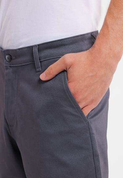 MANZONE - Celana Pendek Bermuda Pria Danny 06 Slim Fit - Grey Dark