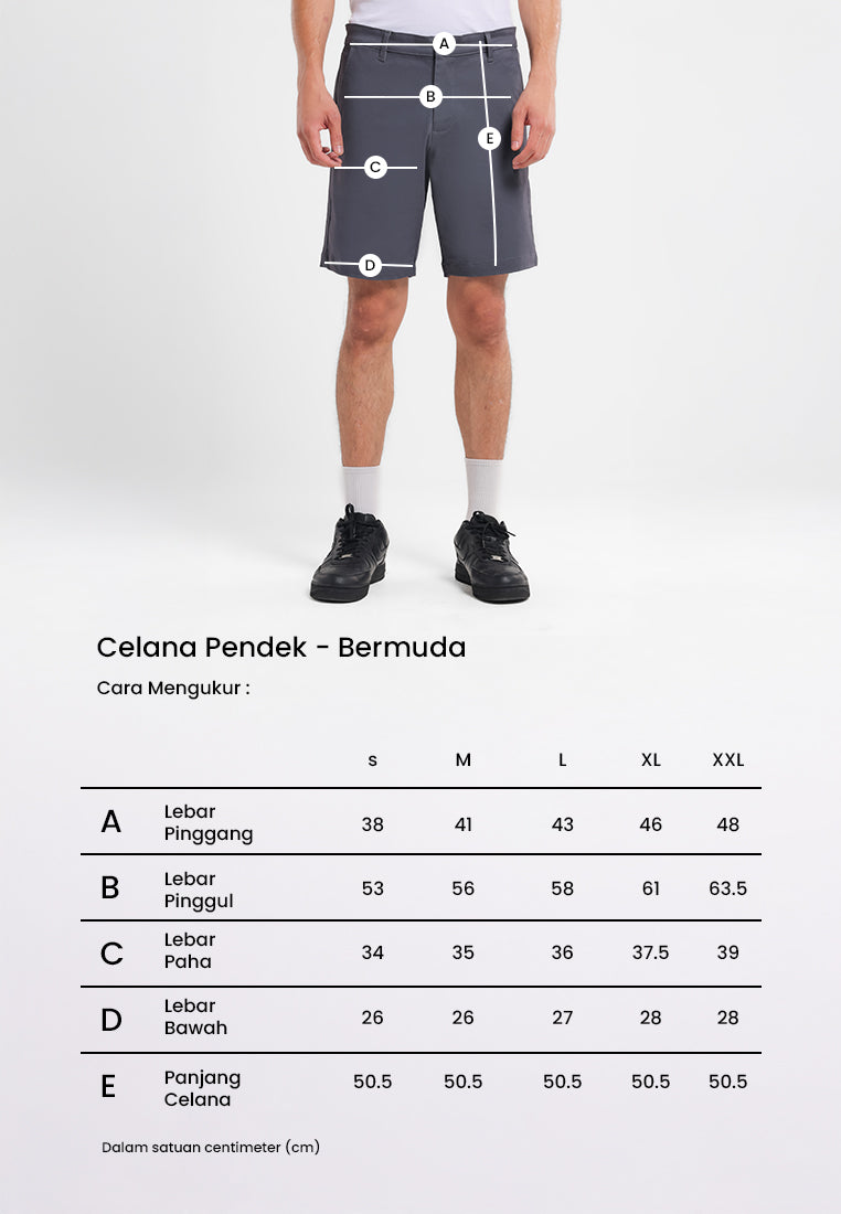 MANZONE - Celana Pendek Bermuda Pria Danny 06 Slim Fit - Grey Dark