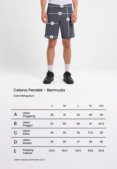 MANZONE - Celana Pendek Bermuda Pria Danny 06 Slim Fit - Grey Dark