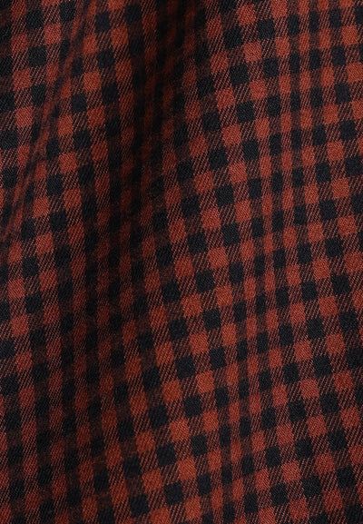 MANZONE - Kemeja Lengan Pendek Pria Karl 05 Modern Fit - Dark Brown