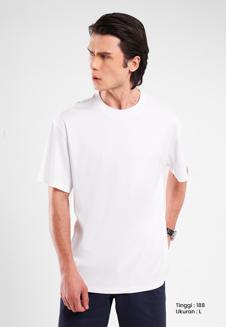 MANZONE - Kaos Lengan Pendek Pria Nova 05 Relaxed Fit - White