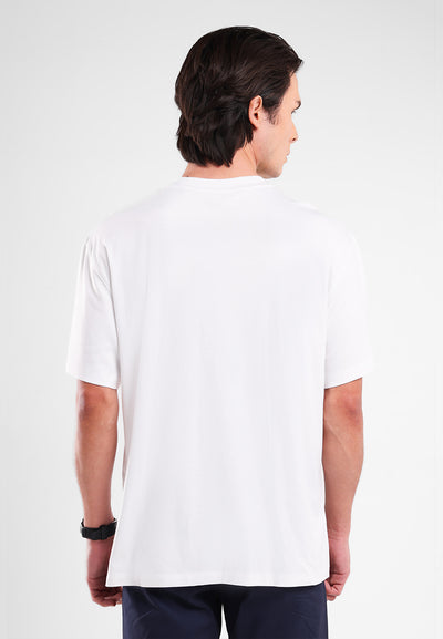 MANZONE - Kaos Lengan Pendek Pria Nova 05 Relaxed Fit - White