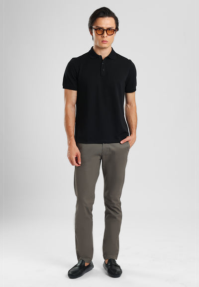 MANZONE - Kaos Polo Shirt Lengan Pendek Pria Raiden 02 Slim Fit - Black