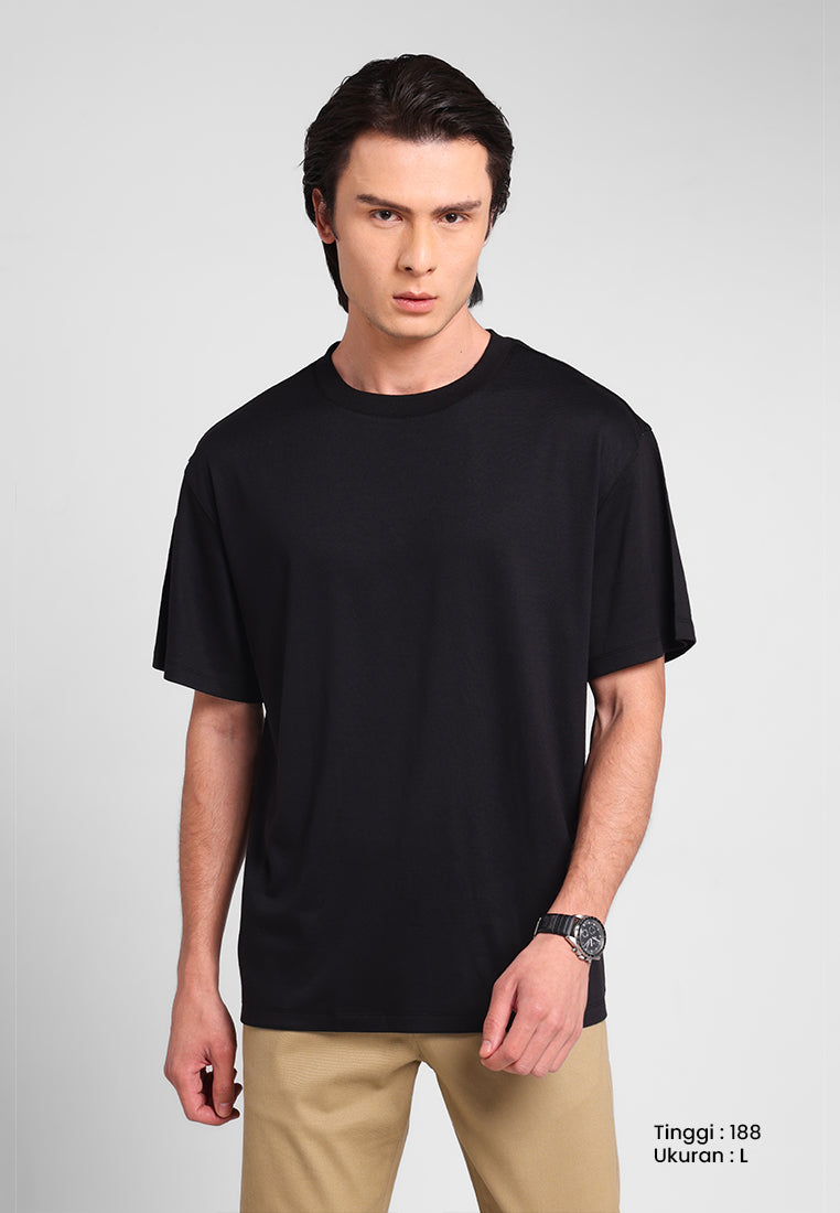 MANZONE - Kaos Lengan Pendek Pria Nova 01 Relaxed Fit - Black