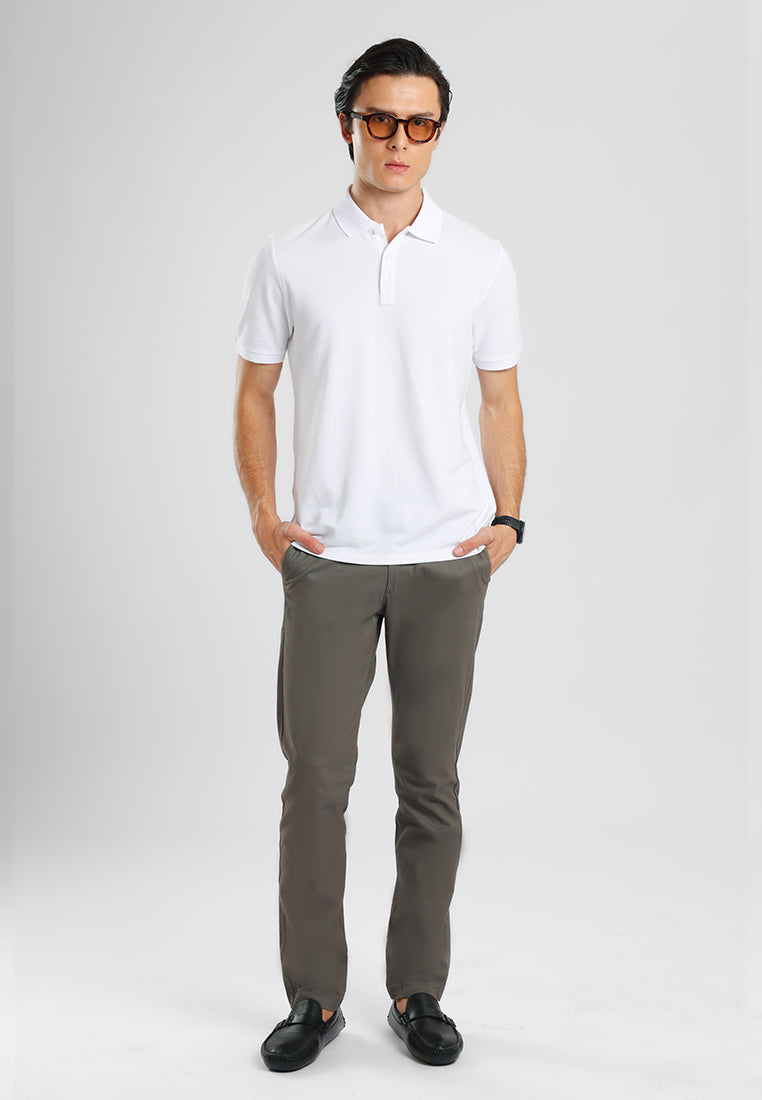 MANZONE - Kaos Polo Shirt Lengan Pendek Pria Raiden 01 Slim Fit - White