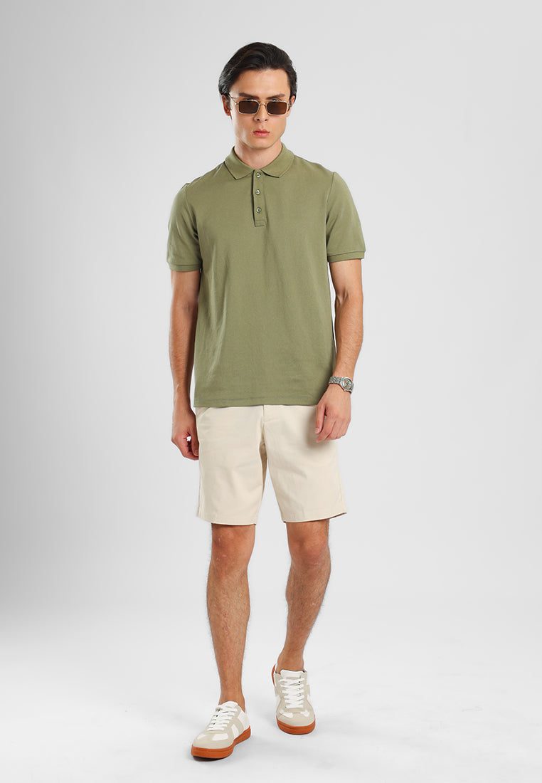 MANZONE - Kaos Polo Shirt Lengan Pendek Pria Raiden 06 Slim Fit - Olive Light