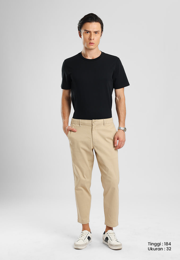 MANZONE - Celana Pria Ankle Tobias 03 Relaxed Fit - Cream