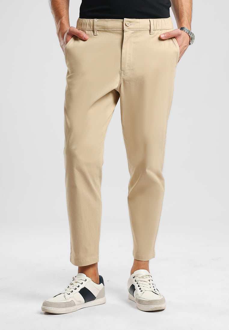 MANZONE - Celana Pria Ankle Tobias 03 Relaxed Fit - Cream