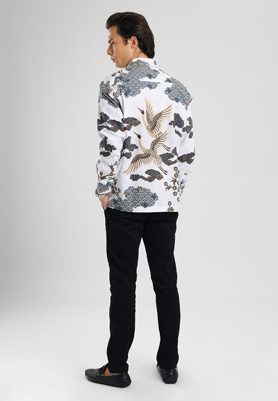 MANZONE - Kemeja Batik Lengan Panjang Arjuno Comfort fit - White