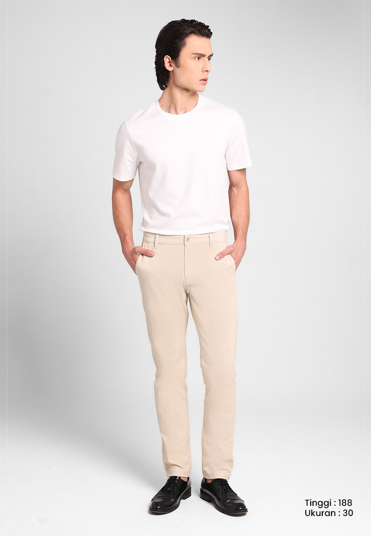 MANZONE - Celana Panjang Chinos Pria Lorenzo 02 Slim Fit - Beige
