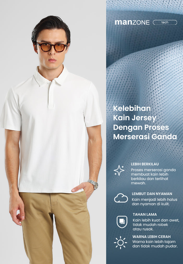 MANZONE - Polo Shirt Lengan Pendek Pria Otto 01 - White