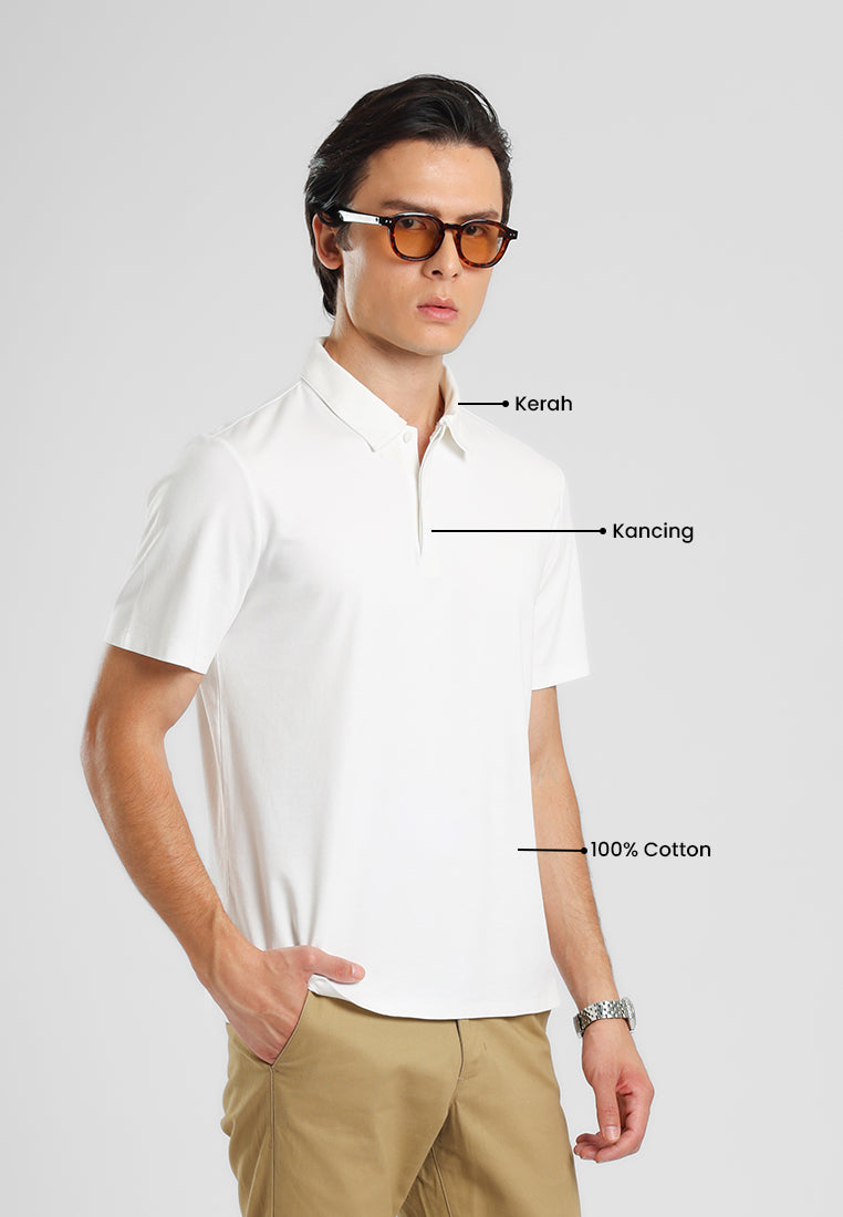 MANZONE - Polo Shirt Lengan Pendek Pria Otto 01 - White