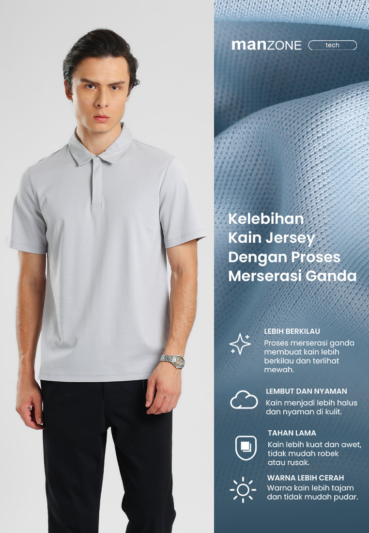 MANZONE - Polo Shirt Lengan Pendek Pria Otto 04 - Grey