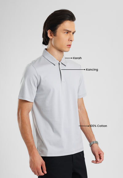 MANZONE - Polo Shirt Lengan Pendek Pria Otto 04 - Grey