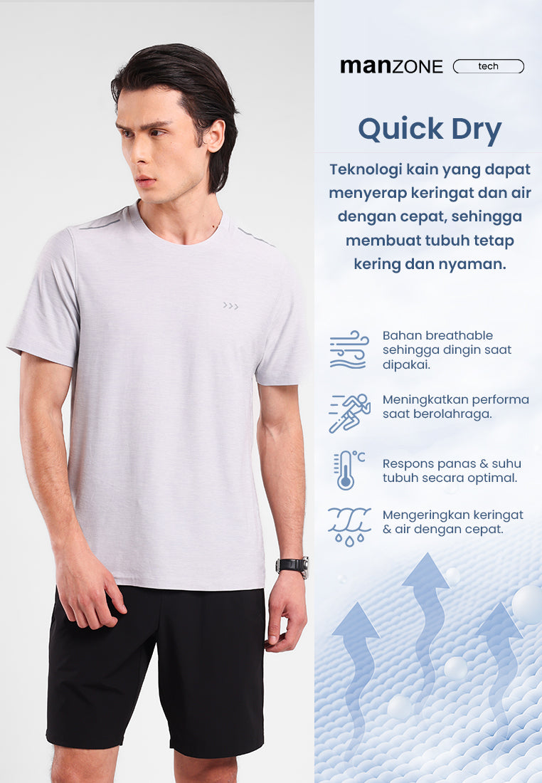 MANZONE - Kaos Jersey Quick Dry Lengan Pendek Pria Jack 02 Slim Fit - Grey