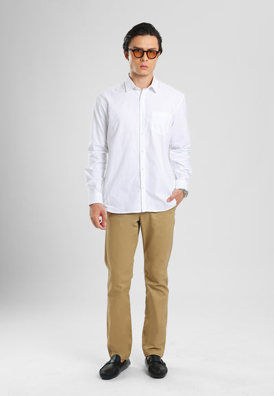 MANZONE - Kemeja Lengan Panjang Pria Lyra 01 Comfort Fit - White