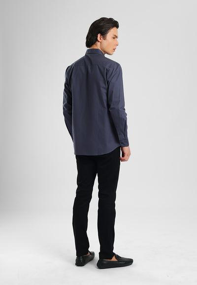 MANZONE - Kemeja Lengan Panjang Pria Lyra 05 Comfort Fit - Navy