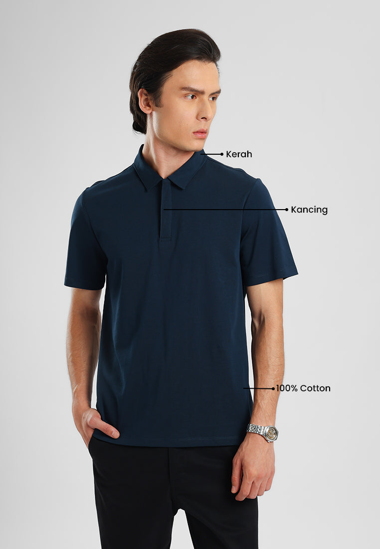 MANZONE - Polo Shirt Lengan Pendek Pria Otto 03 - Navy