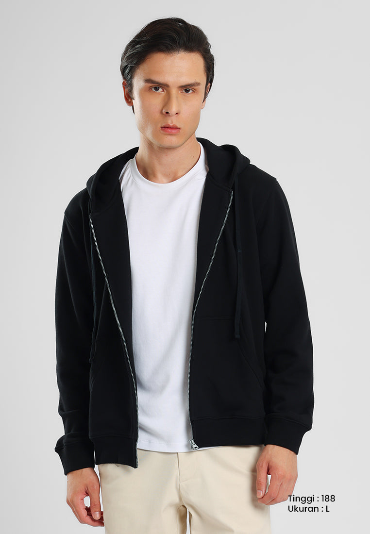 MANZONE - Jacket Hoodie Pria Storm 05 - Black