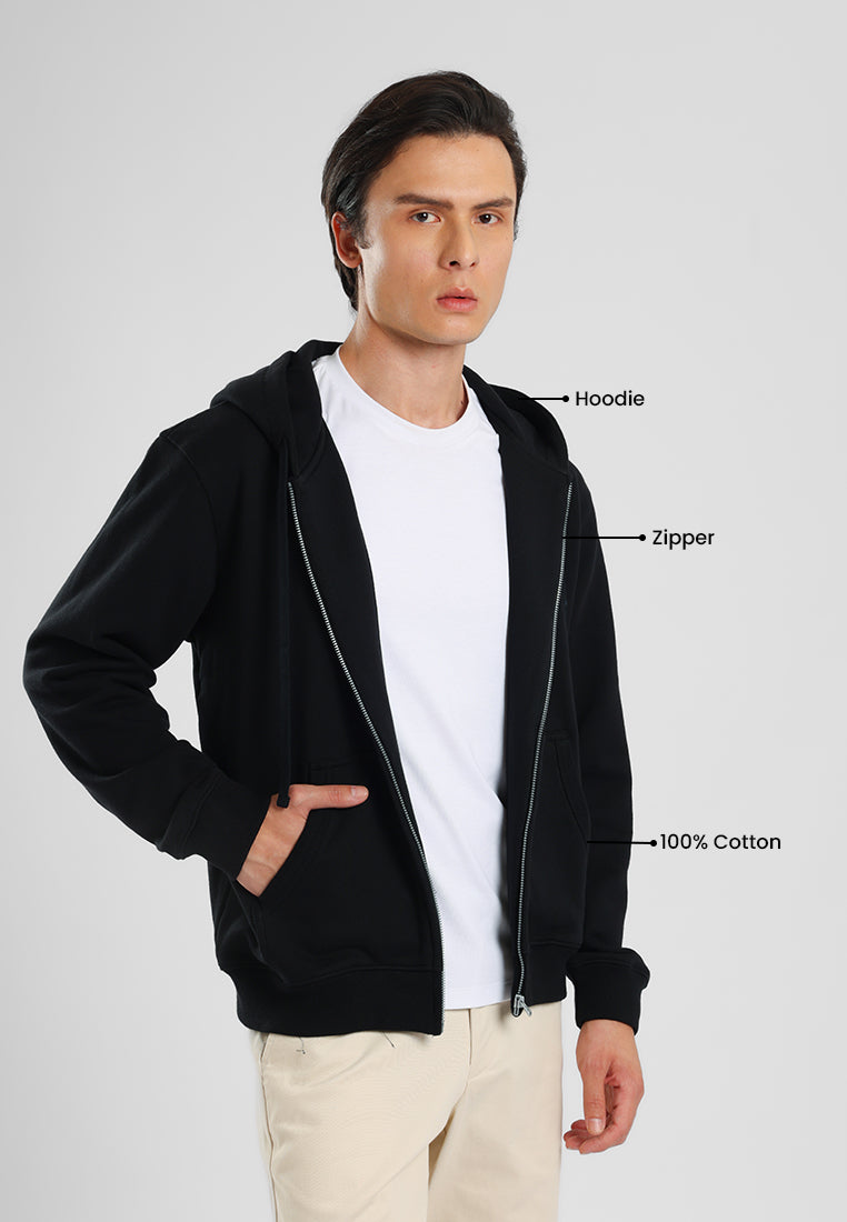 MANZONE - Jacket Hoodie Pria Storm 05 - Black