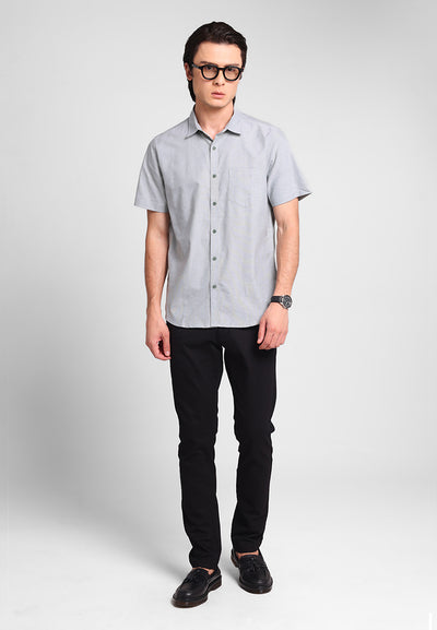 MANZONE - Kemeja Oxford Quick Dry Lengan Pendek Pria Jaxen 04 Modern Fit - Olive