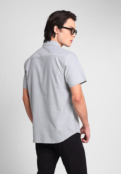 MANZONE - Kemeja Oxford Quick Dry Lengan Pendek Pria Jaxen 04 Modern Fit - Olive