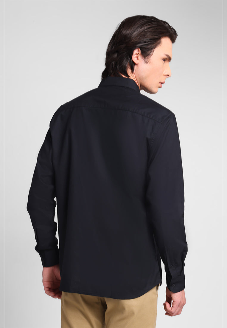 MANZONE - Kemeja Lengan Panjang Pria Lyra 06 Comfort Fit - Black