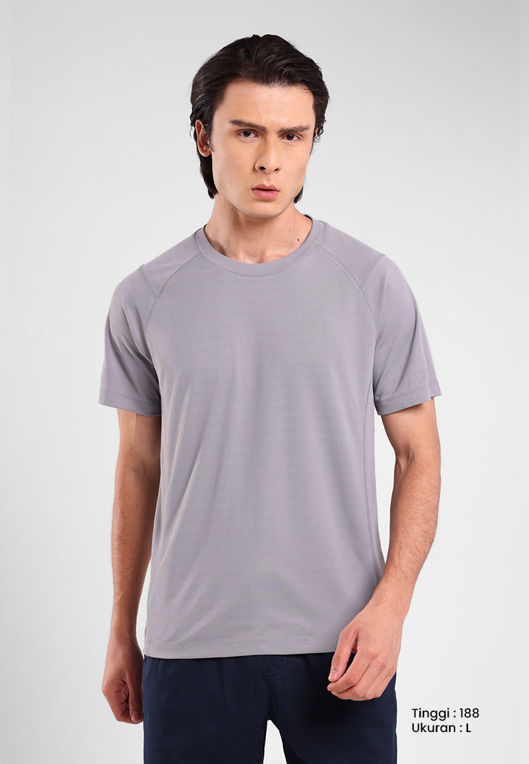 MANZONE - Kaos Lengan Pendek Pria Maloy Slim Fit - Dark Grey