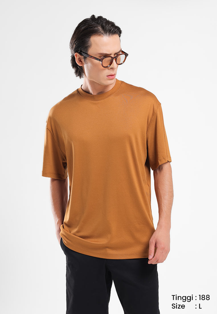 MANZONE - Kaos Lengan Pendek Pria Nova 02 Relaxed Fit - Dark Brown
