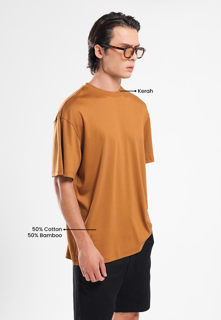 MANZONE - Kaos Lengan Pendek Pria Nova 02 Relaxed Fit - Dark Brown