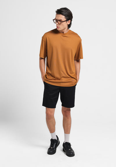 MANZONE - Kaos Lengan Pendek Pria Nova 02 Relaxed Fit - Dark Brown