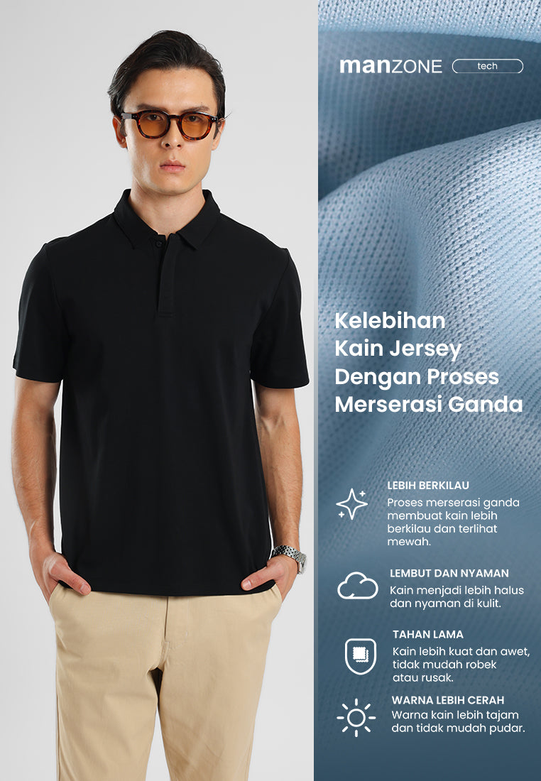 MANZONE - Polo Shirt Lengan Pendek Pria Otto 02 - Black