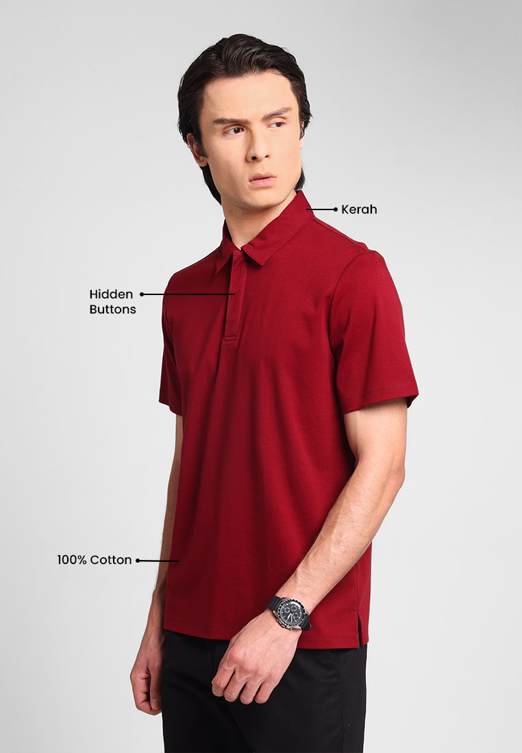 MANZONE - Polo Shirt Lengan Pendek Pria Otto 06 - Maroon