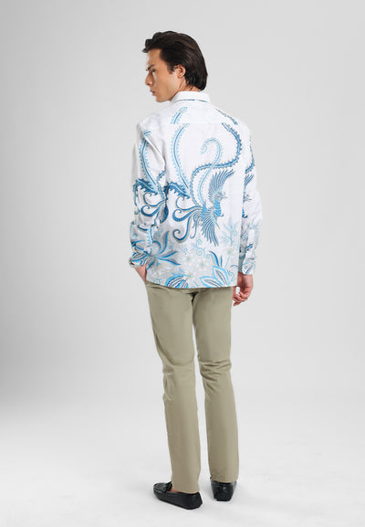 MANZONE - Kemeja Batik Lengan Manzone Shena - White