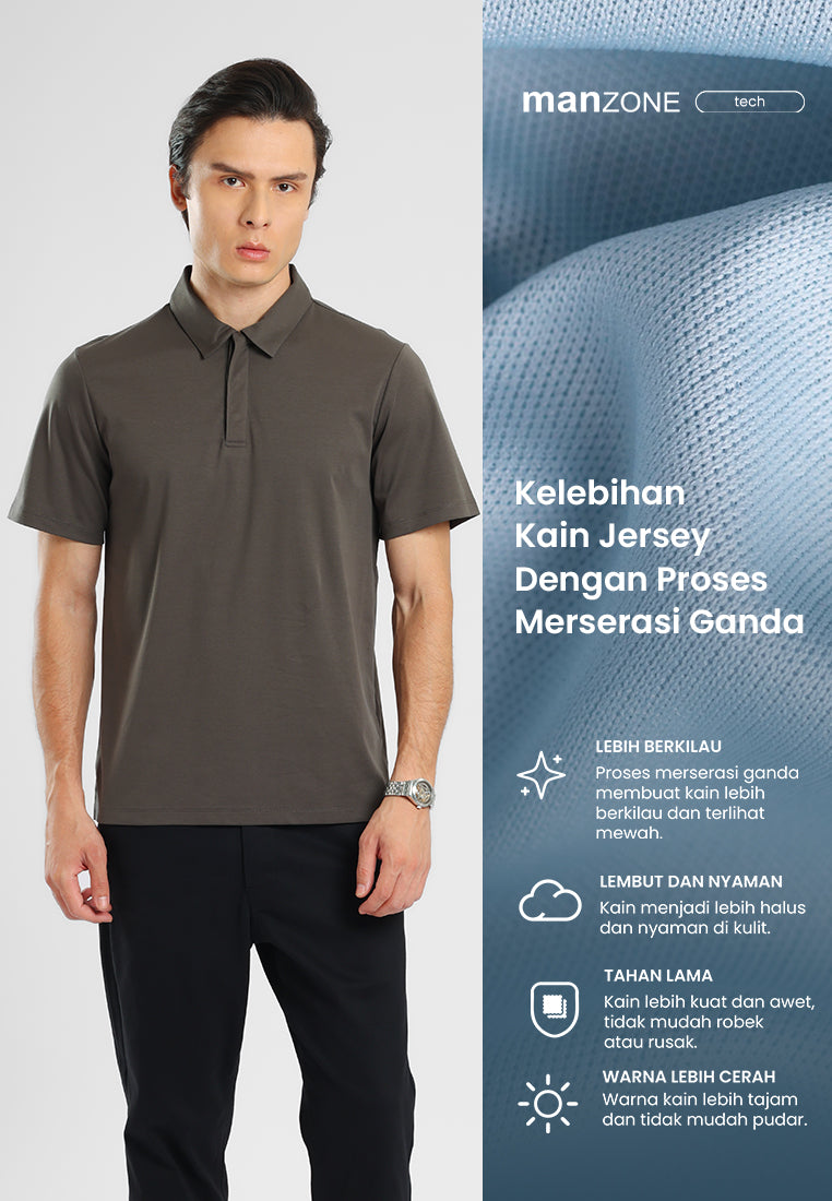 MANZONE - Polo Shirt Lengan Pendek Pria Otto 05 - Dark Grey