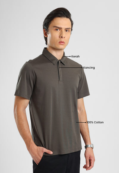 MANZONE - Polo Shirt Lengan Pendek Pria Otto 05 - Dark Grey