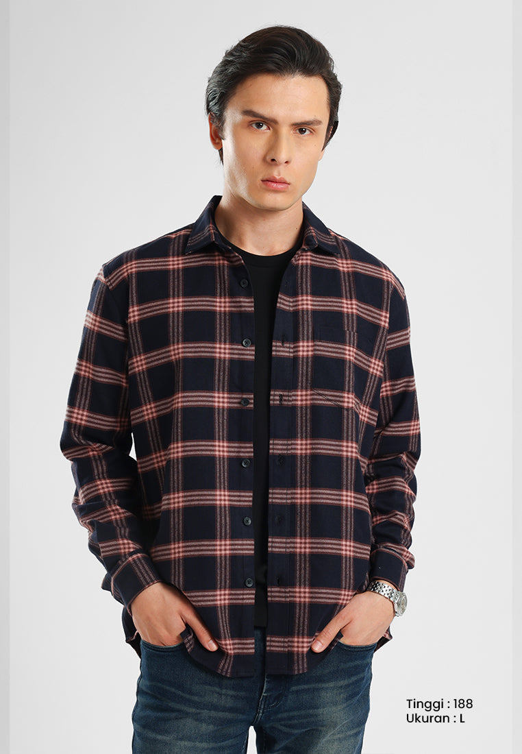 MANZONE - Kemeja Lengan Panjang Pria Cassius 02 Comfort Fit - Black