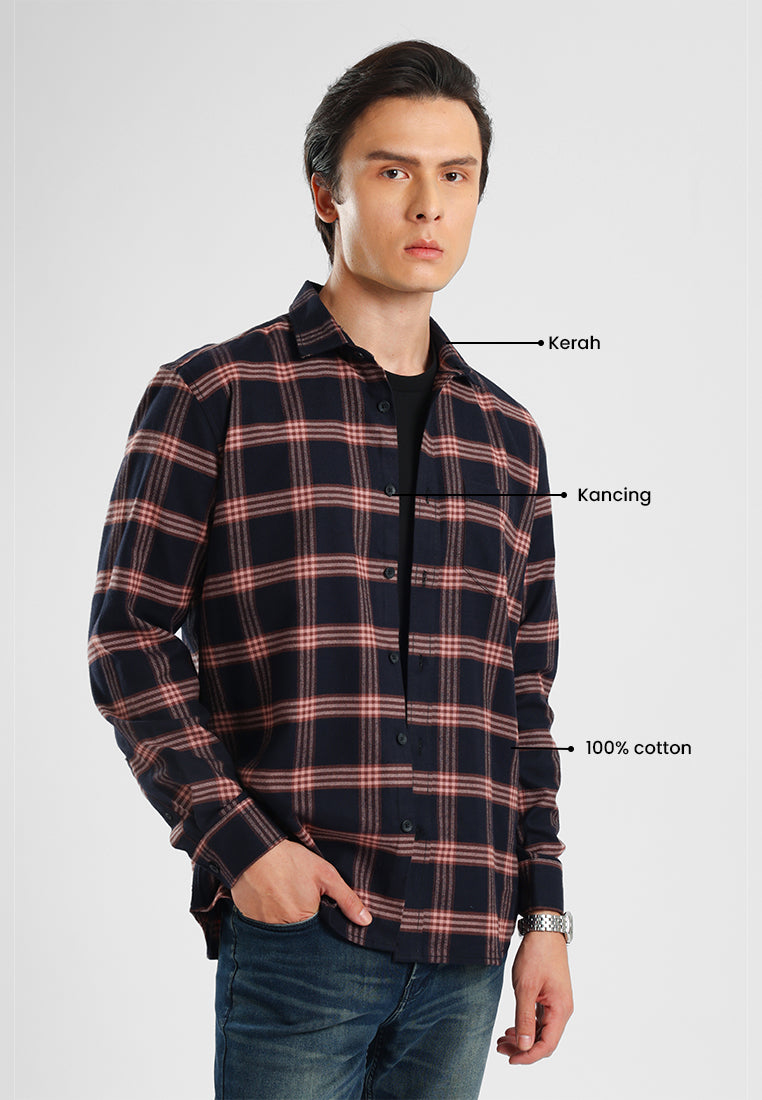 MANZONE - Kemeja Lengan Panjang Pria Cassius 02 Comfort Fit - Black