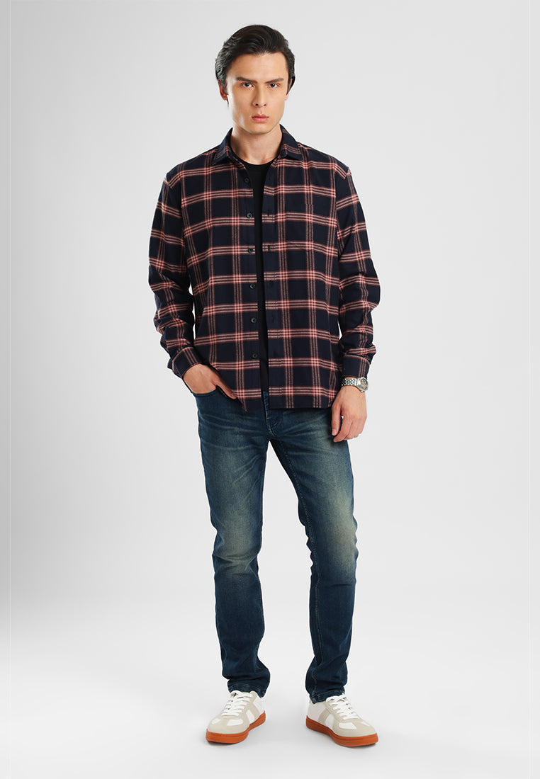 MANZONE - Kemeja Lengan Panjang Pria Cassius 02 Comfort Fit - Black