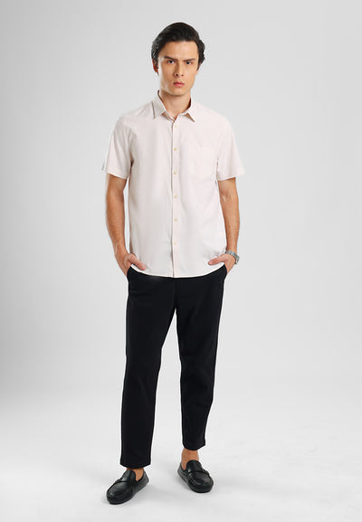 MANZONE - Kemeja Oxford Quick Dry Lengan Pendek Pria Jaxen 03 Modern Fit - Beige