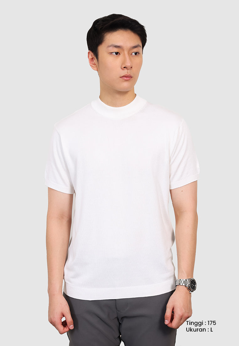 MANZONE X Hermanto Tanoko - Kaos Knit Lengan Pendek Pria Nobel 01 - White