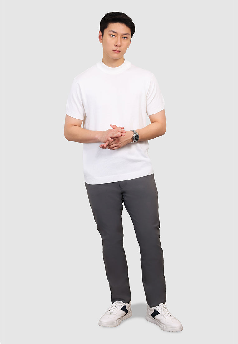 MANZONE X Hermanto Tanoko - Kaos Knit Lengan Pendek Pria Nobel 01 - White