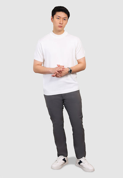 MANZONE X Hermanto Tanoko - Kaos Knit Lengan Pendek Pria Nobel 01 - White