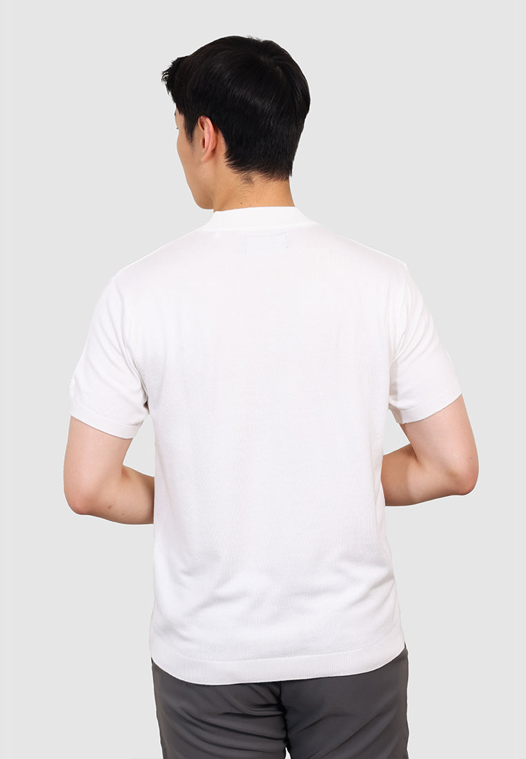 MANZONE X Hermanto Tanoko - Kaos Knit Lengan Pendek Pria Nobel 01 - White