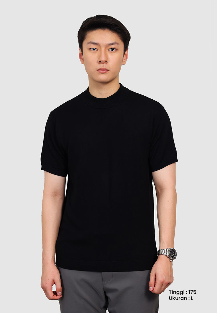 MANZONE X Hermanto Tanoko - Kaos Knit Lengan Pendek Pria Nobel 02 - Black