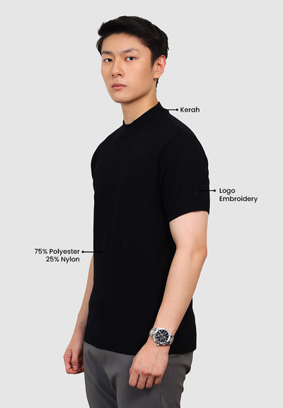 MANZONE X Hermanto Tanoko - Kaos Knit Lengan Pendek Pria Nobel 02 - Black