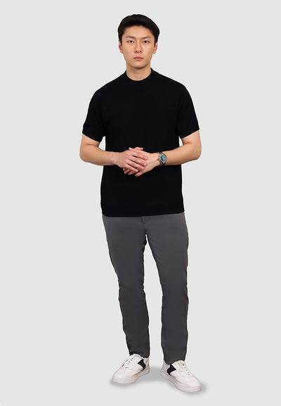 MANZONE X Hermanto Tanoko - Kaos Knit Lengan Pendek Pria Nobel 02 - Black